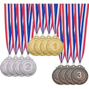 IHPUKIDI 12/24/48/96 Pieces Gold Silver Bronze Award Medals, Olympic Style Winner Medals Gold Silver Bronze Prizes for Sports, Competitions, Party Favors, 2 Inches