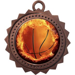 Express Medals Various 10 Pack Styles of Basketball Award Medals with Neck Ribbons Trophy Award Prize Gift