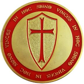 Commemorative Knights Templar Crusade Cross Gold Masonic Coin