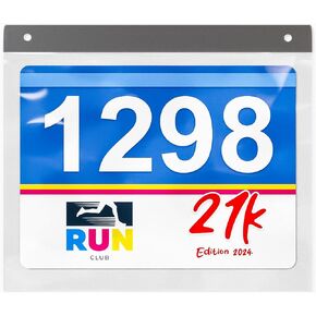 Race Bib Vinyl Holder 20 Pack, Clear Bib Boards Sleeves Protector for Runners, Race Bib Display, Marathon Bib Display, Running Bib Holder(20 Extra Bib Sleeves)
