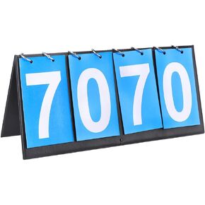 RiToEasysports 4 Digit Scoreboard,Portable Flip Scoreboard Score Keeper for Table Tennis Football Basketball Badminton