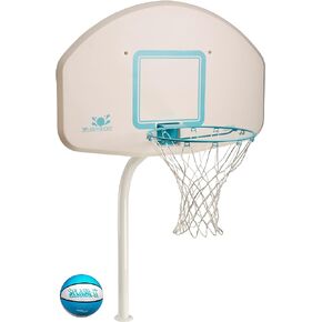 Dunn-Rite Products Deck Shoot Poolside Deck-Mounted Basketball Hoop Set, Choose White or Clear