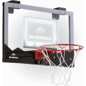 Silverback LED Light-Up Over the Door Mini Basketball Hoop - 18" - Includes Mini Basketball and Air Pump