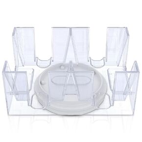 حامل بطاقات دوار ذو سطح مزدوج - حامل بطاقات لعب البوكر 360 درجة حامل بطاقات كاناستا ملحقات الكازينو حامل بطاقات لعب أكريليك للعب ألعاب الورق - حامل بطاقات بوكر شفاف in Kuwait