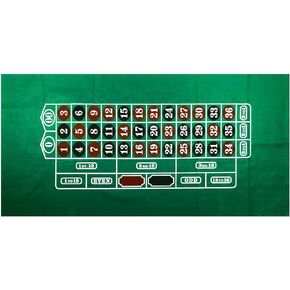 Roulette Table Top Felt Layout - 36" x 72" Rectangle Las Vegas Style Green Casino Poker Table Cover Mat, Great for Poker Game Night Events Theme Party Fundraisers & Gatherings
