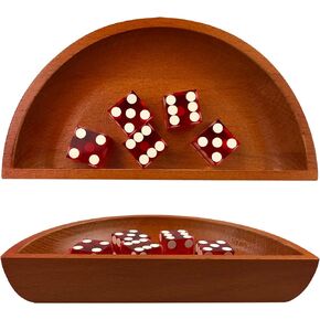Yuanhe Craps Dice Boat Tray-Wood Casino Dice Storage Pouch for Craps Game
