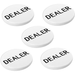 2-Inch Dealer Button - Set of 5 Professional Casino Texas Hold‘em Poker Game Dealer Puck for Gambling Card Games, Texas Hold 'em, Poker Nights, Tournaments