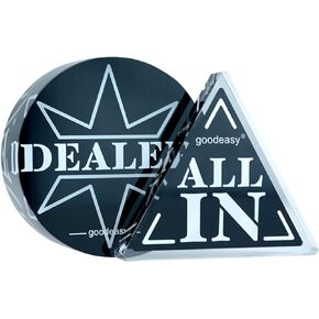 Acrylic Black Texas Hold'em Pro Casino Grade Poker Buttons Dealer/All in Dealer Buttons