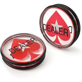 GSE 3-Inch Double-Sided Casino Grade Clear Acrylic Poker Dealer Puck Button for Gambling Card Games, Texas Hold 'em, Poker Nights, Tournaments