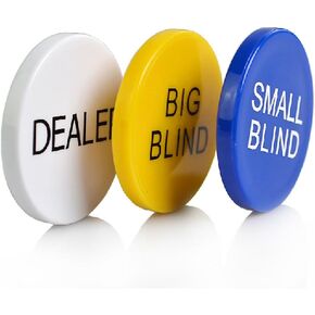 SmartDealsPro 3pcs Small Blind, Big Blind and Dealer Plastic Poker Buttons