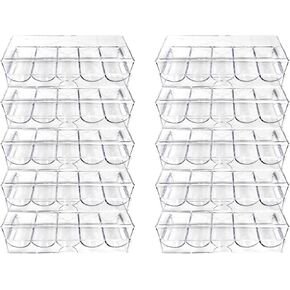 Poker Chip Holder Tray Racks - 1Pack Clear Acrylic Chips Rack Case with Cover Poker Table Accessories