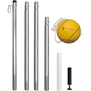 STERLING Sports Compact Tetherball Set for Outdoor Backyard with Ball and Rope Set, 9' Metal Pole, Air Pump Included