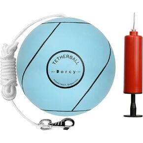 Tetherball Ball and Rope Set with Swivel Hook and Ball Pump,Replacement Tether Ball Soft for Kids Adults and Dogs Fun Yard Game