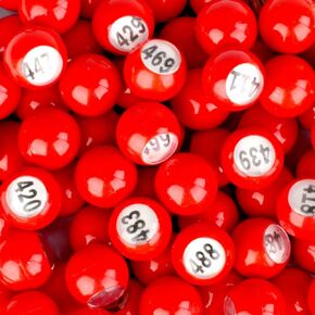 Regal Bingo-Raffle Balls Premium Red Calling Balls with Easy Read Window 7/8 (0.875) in for Large Group Games Game Night & Recreational Activities