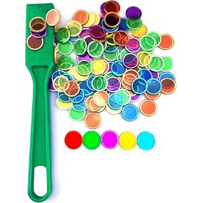 مجموعة الصولجانات المغناطيسية ورقائق البنغو عصا مغناطيسية 100 قرص معدني متعدد الألوان مجموعة العلوم والتكنولوجيا والهندسة والرياضيات ملحقات التعلم رموز اللعبة الليلية in Kuwait