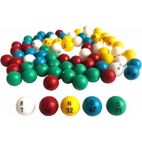 Yuanhe 3/5 Inch Bingo Balls for Standard Bingo Cages and Bingo boards, Easy Read, 75 Count, Perfect for Parties,Bingo Nights, Raffles,Lost Bingo Ball Replacements