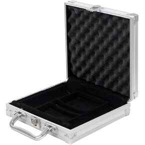 DA VINCI Aluminum Poker Chip Case - Choose from 5 Sizes (Silver 100-Chip Capacity)