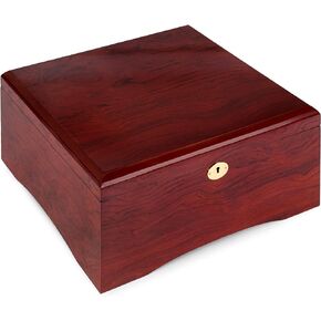 Brybelly Premium Wooden Mahogany Poker Chip Case - Glossy, Casino-Grade Chest with Felt-Lined Interior – Holds 750 Chips