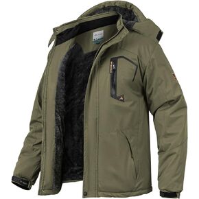 MANSDOUR Men's Snow Ski Hiking Jacket Waterproof Warm Fleece Winter Outdoor Snowboard Windbreaker Hooded Coat