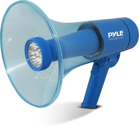 مكبر صوت محمول من PYLE PA Bullhorn - صفارة إنذار مدمجة، تحكم في مستوى الصوت قابل للتعديل 50 وات في نطاق 1200 ياردة، مثالي لأي رياضة في الهواء الطلق، أو مشجعي التشجيع والمدربين، أو لتدريبات السلامة in Kuwait