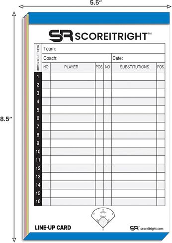 بطاقات تشكيلة البيسبول/الكرة اللينة - 16 بطاقة تشكيلة على شكل كتاب لاعب لـ 30 لعبة - نسخة كربونية من Flipbook مكونة من 4 أجزاء - توفير الوقت وملحقات تدريب البيسبول العملية in Kuwait