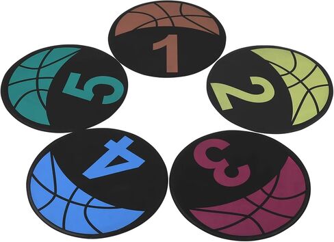 CDOKY 10 PCS Basketball Spot Markers, Multi-Colored Anti-Slip Sports Training Markers, 9 Inches Basketball Training Markers, Round Flat Floor Markers with Number Dots for Teaching & Training in Saudi Arabia