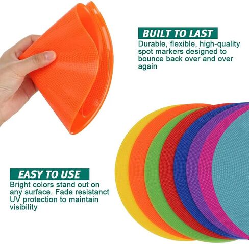 Spot Markers 10 Inch Non Slip Rubber Agility Markers Flat Field Cones Floor Dots for Soccer Basketball Sports Speed Agility Training and Drills (8PCS) in Kuwait