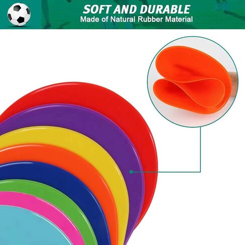 Spot Markers 10 Inch Non Slip Rubber Agility Markers Flat Field Cones Floor Dots for Soccer Basketball Sports Speed Agility Training and Drills (8PCS) in Kuwait