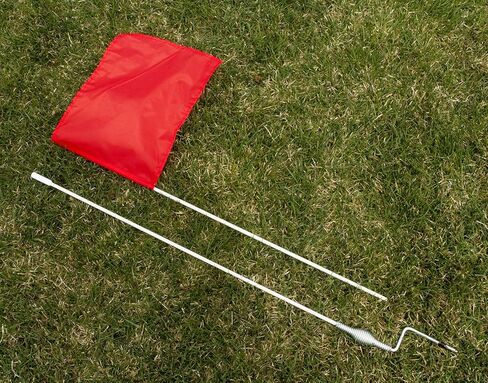 Get Out! Soccer Corner Flags Set of 4-60 Inch Training Agility Poles - Large 13 x 10 Inch Soccer Practice Flags - Spring Mounted Spike Anchored Corner Flag Poles for Outdoor Grass Fields in Saudi Arabia