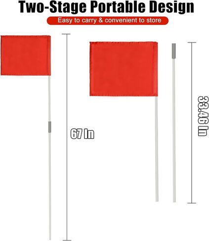 أعلام ركن كرة القدم SAWHOX، مجموعة من 10 أعلام زاوية لملعب كرة القدم مقاس 67 بوصة وأعمدة خفة الحركة لكرة القدم والرجبي والهوكي الميداني in Kuwait