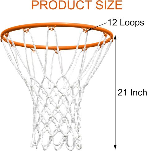 NEIJIANG Basketball Net Replacement Outdoor, Upgraded Thickening Heavy Duty, All Weather Anti Whip, Fits Standard Indoor or Outdoor 12 Loops Rim in Saudi Arabia