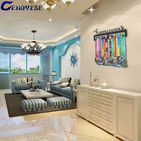 إطار حامل ميدالية Cheerleader، إطار حامل شماعات، معدن فولاذي قوي أسود، مثبت على الحائط أكثر من 50 ميدالية in Kuwait