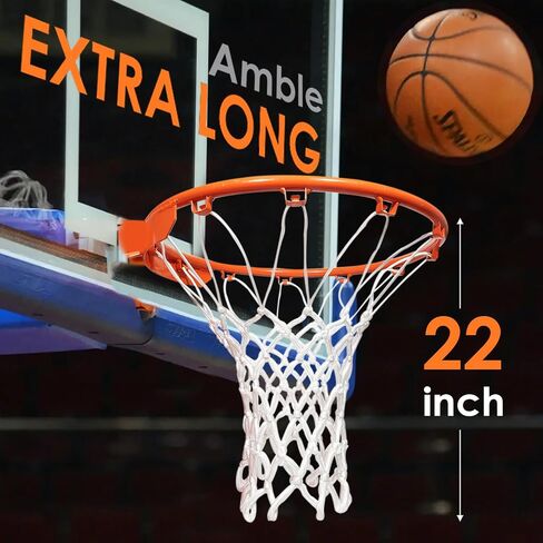Amble Basketball Net Replacement - Heavy Duty Net in All Weather for Indoor and Outdoor - Fits 12 Loops Rim in Saudi Arabia