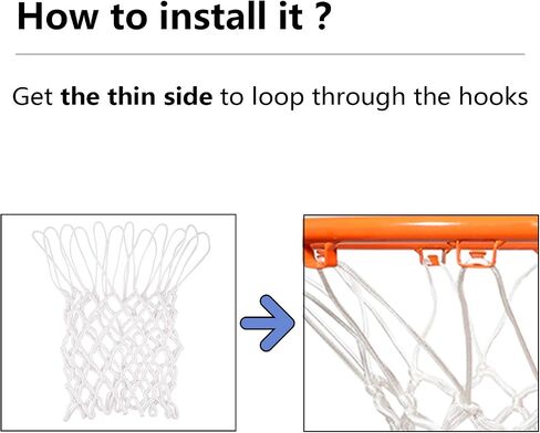 Amble Basketball Net Replacement - Heavy Duty Net in All Weather for Indoor and Outdoor - Fits 12 Loops Rim in Saudi Arabia