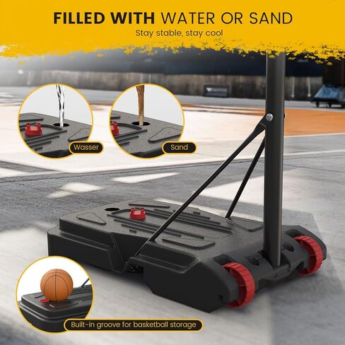 كرة السلة المحمولة هوب الأهداف النظام في الهواء الطلق، 3FT إلى 7FT ارتفاع قابل للتعديل للأطفال كرة السلة الوقوف بذاتها للداخلية في الهواء الطلق مع اللوحة الخلفية الإطار الصلب، قاعدة قابلة للتعبئة قابلة للإزالة، مقاومة للطقس in Kuwait