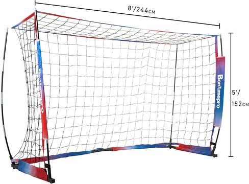 هدف كرة القدم المحمول ذو اللون المتدرج مقاس 8 × 5 بوصة، إطار قابل للطي، ترقية جديدة، مساحة تخزين أقل، تركيب وتفكيك سهل وسريع + حقيبة حمل in Kuwait