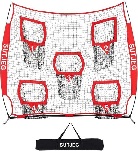 7x7 Football Throwing Net | Great for Quarterback Training Throwing Target Practice. Each Portable Football Target Net Has 5 Throwing Targets and Includes Carry Bag in Saudi Arabia