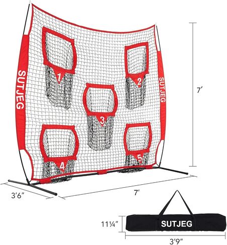 7x7 Football Throwing Net | Great for Quarterback Training Throwing Target Practice. Each Portable Football Target Net Has 5 Throwing Targets and Includes Carry Bag in Saudi Arabia