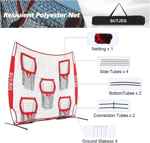 7x7 Football Throwing Net | Great for Quarterback Training Throwing Target Practice. Each Portable Football Target Net Has 5 Throwing Targets and Includes Carry Bag in Saudi Arabia