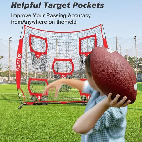 7x7 Football Throwing Net | Great for Quarterback Training Throwing Target Practice. Each Portable Football Target Net Has 5 Throwing Targets and Includes Carry Bag in Saudi Arabia