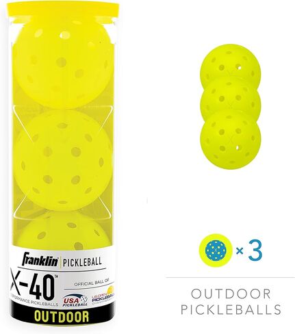 Franklin Sports Outdoor Pickleballs - X-40 Pickleball Balls - USA Pickleball (USAPA) Approved - Official US Open Ball in Saudi Arabia