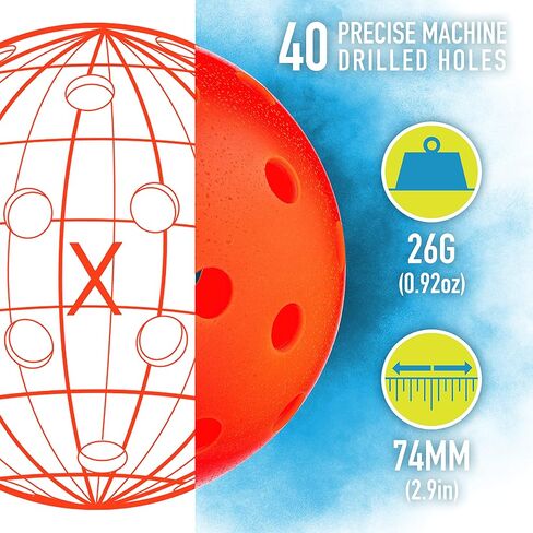Franklin Sports Outdoor Pickleballs - X-40 Pickleball Balls - USA Pickleball (USAPA) Approved - Official US Open Ball in Saudi Arabia