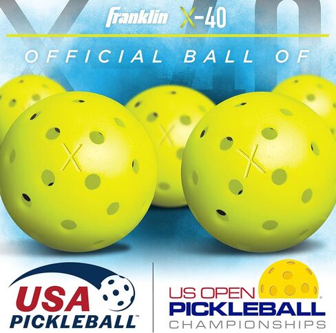 Franklin Sports Outdoor Pickleballs - X-40 Pickleball Balls - USA Pickleball (USAPA) Approved - Official US Open Ball in Saudi Arabia