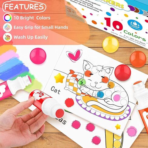 Dot Markers for Toddlers Kids, Bingo Daubers Washable Art Markers 8 Colors in Saudi Arabia