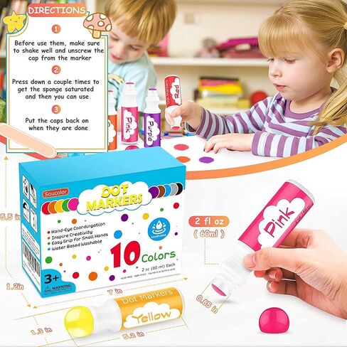Dot Markers for Toddlers Kids, Bingo Daubers Washable Art Markers 8 Colors in Saudi Arabia