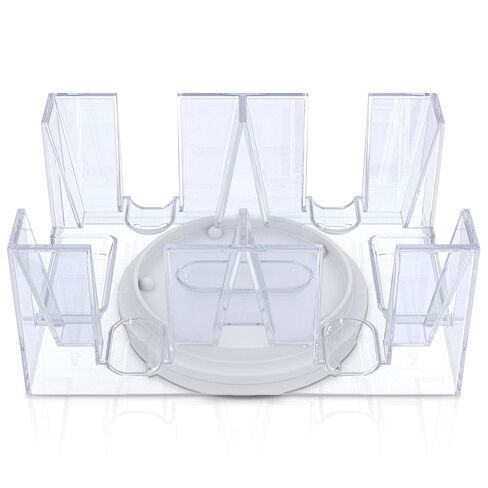 حامل بطاقات دوار ذو سطح مزدوج - حامل بطاقات لعب البوكر 360 درجة حامل بطاقات كاناستا ملحقات الكازينو حامل بطاقات لعب أكريليك للعب ألعاب الورق - حامل بطاقات بوكر شفاف in Kuwait