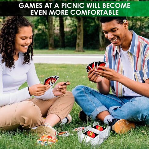 حامل بطاقات دوار ذو سطح مزدوج - حامل بطاقات لعب البوكر 360 درجة حامل بطاقات كاناستا ملحقات الكازينو حامل بطاقات لعب أكريليك للعب ألعاب الورق - حامل بطاقات بوكر شفاف in Kuwait