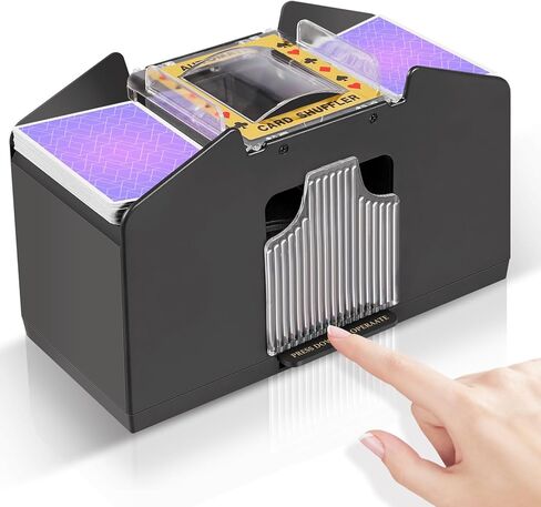 FEIERYA Automatic Card Shuffler 4 Deck,Battery-Operated Electric UNO Poker Shuffler,Playing Card Shuffler for Home Card Game,Travel in Saudi Arabia