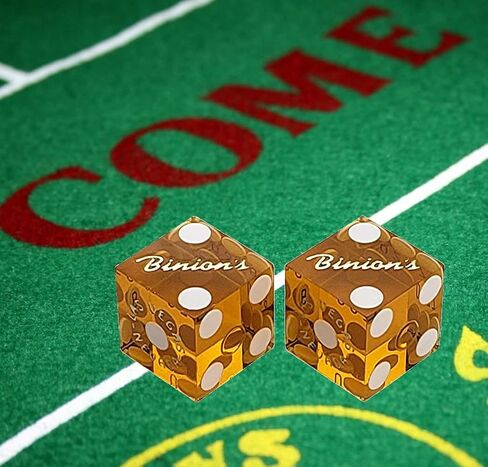 Premium Felt 6ft x 3ft Craps Layout, Featuring Genuine Binion's Downtown Las Vegas Gambling Hall Casino Craps Dice Yellow in Saudi Arabia