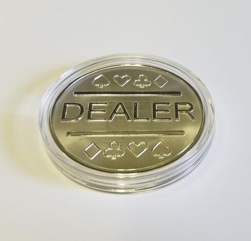 Silver Plated Metal Dealer Button for Poker Games Such as Texas Hold'em in Saudi Arabia